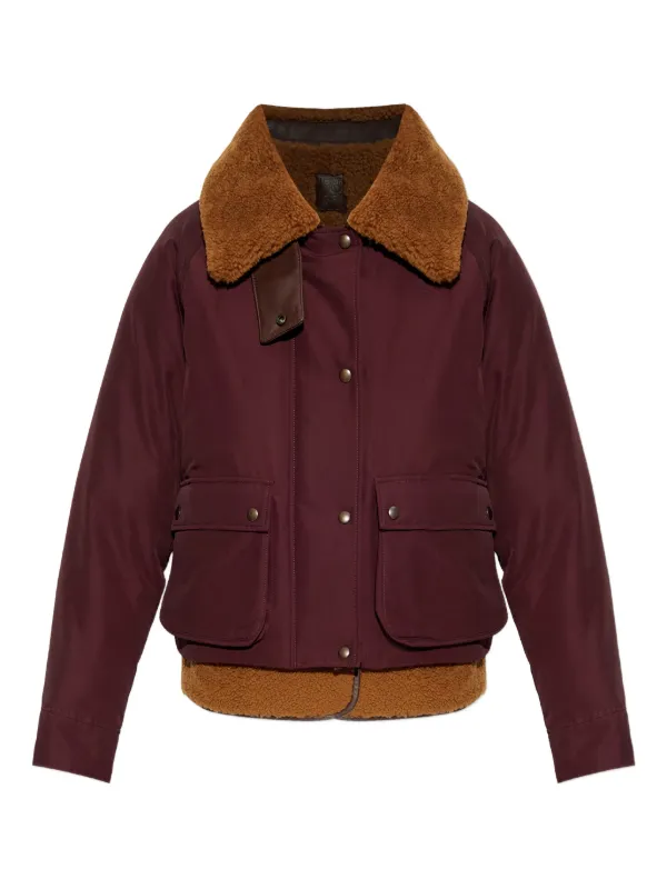 Loewe Puffer in Shearling and Cotton Blend in Red
