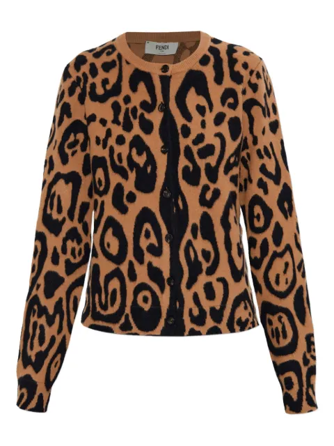 FENDI animal-print cardigan