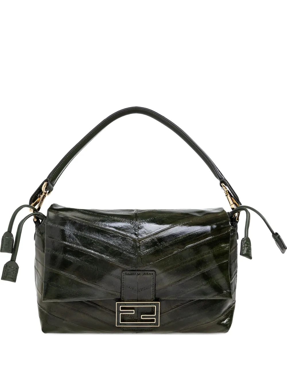 FENDI Borsa a spalla con motivo chevron - Verde