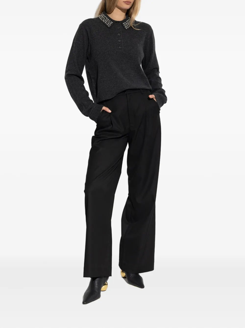 Gestuz embellished-collar knitted top | Knitted Tops | Image 2