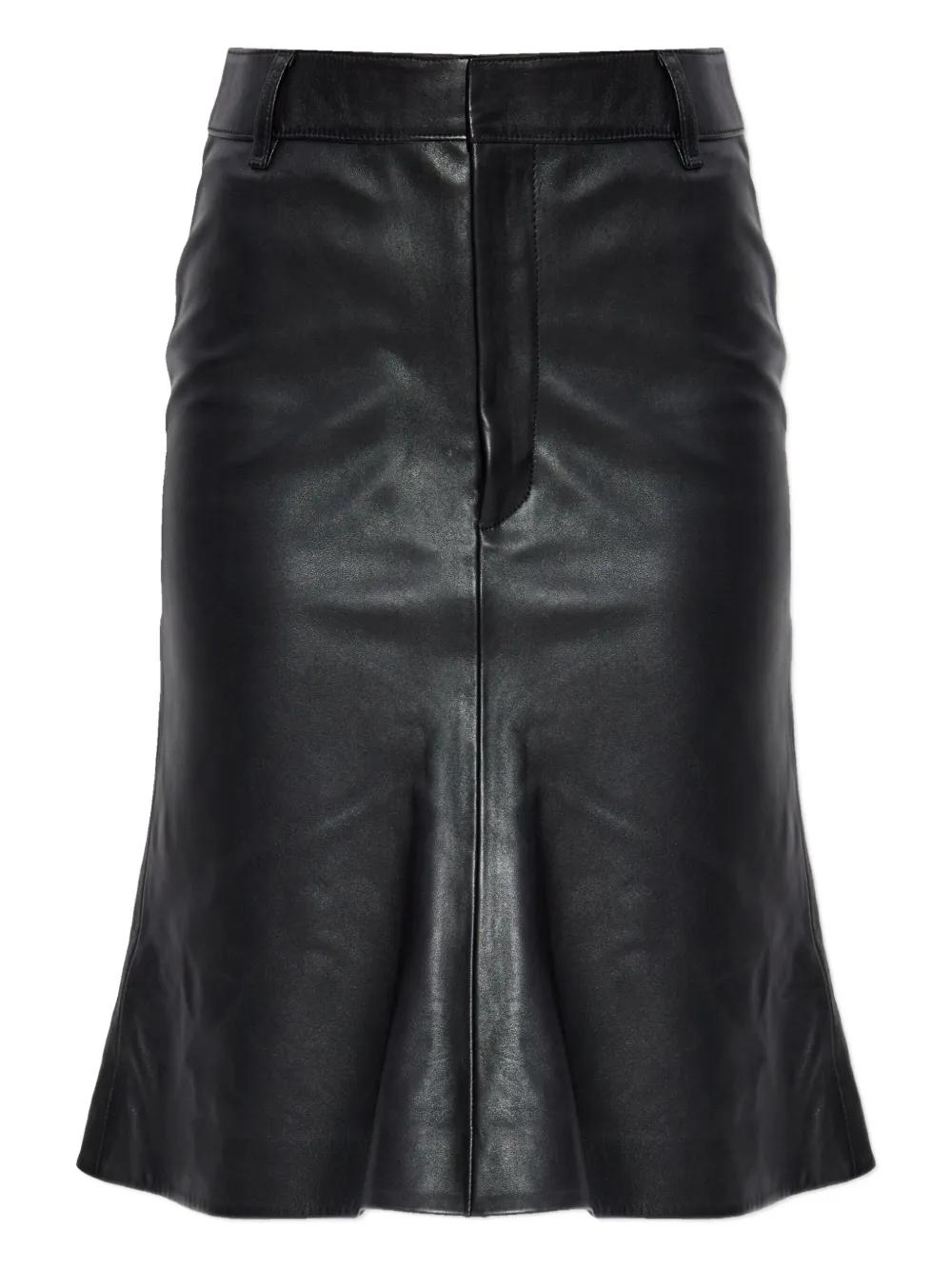 Balenciaga Lederrock mit Reißverschluss - Schwarz