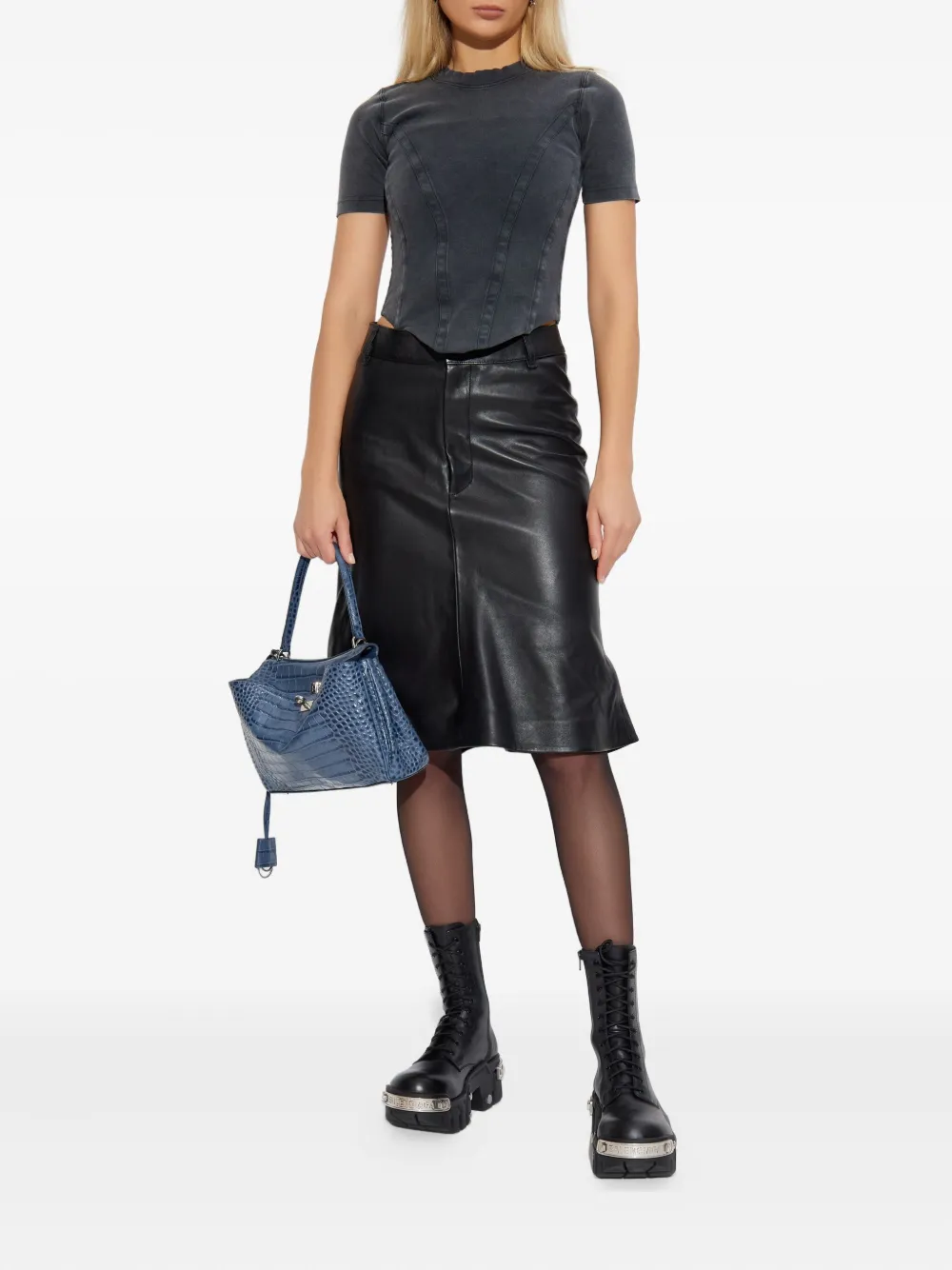 Balenciaga Leren rok Zwart