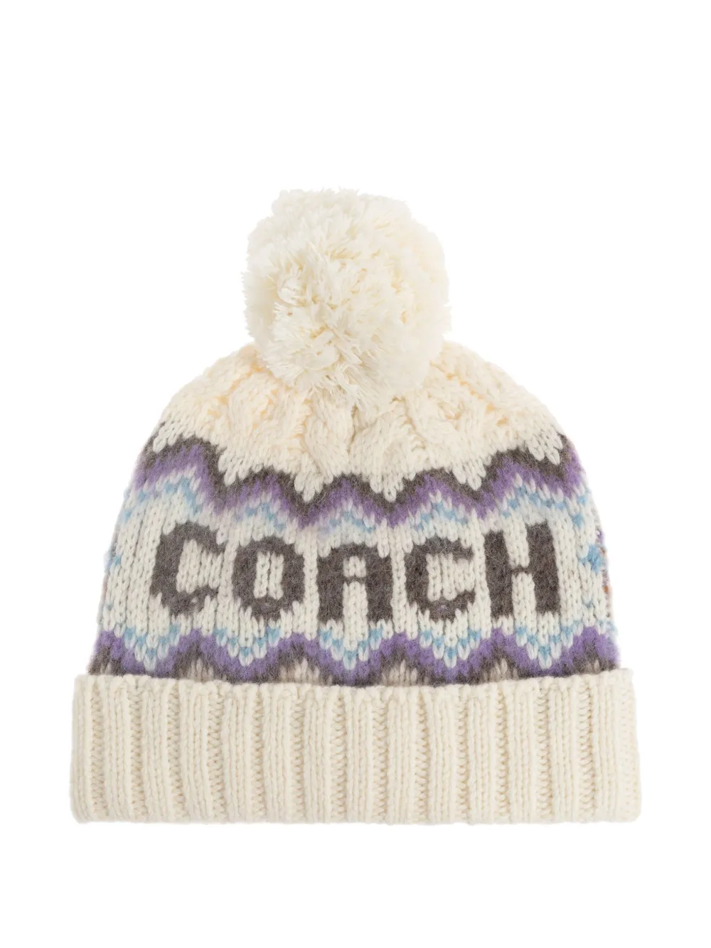 Coach pompom patterned hat | Neutrals | Image 1