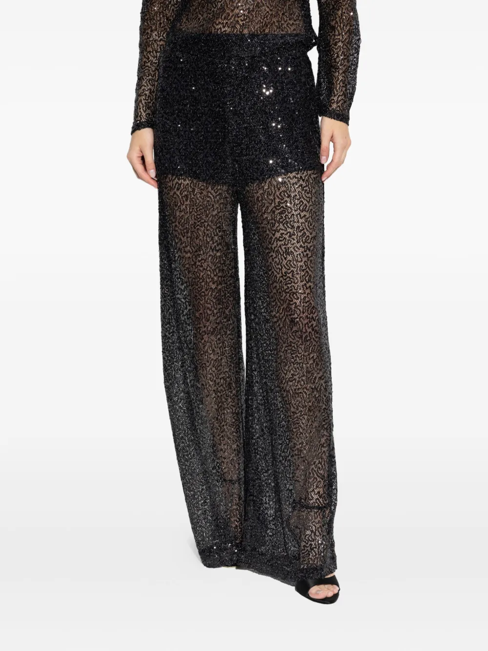 Gestuz Broek verfraaid met pailletten Zwart
