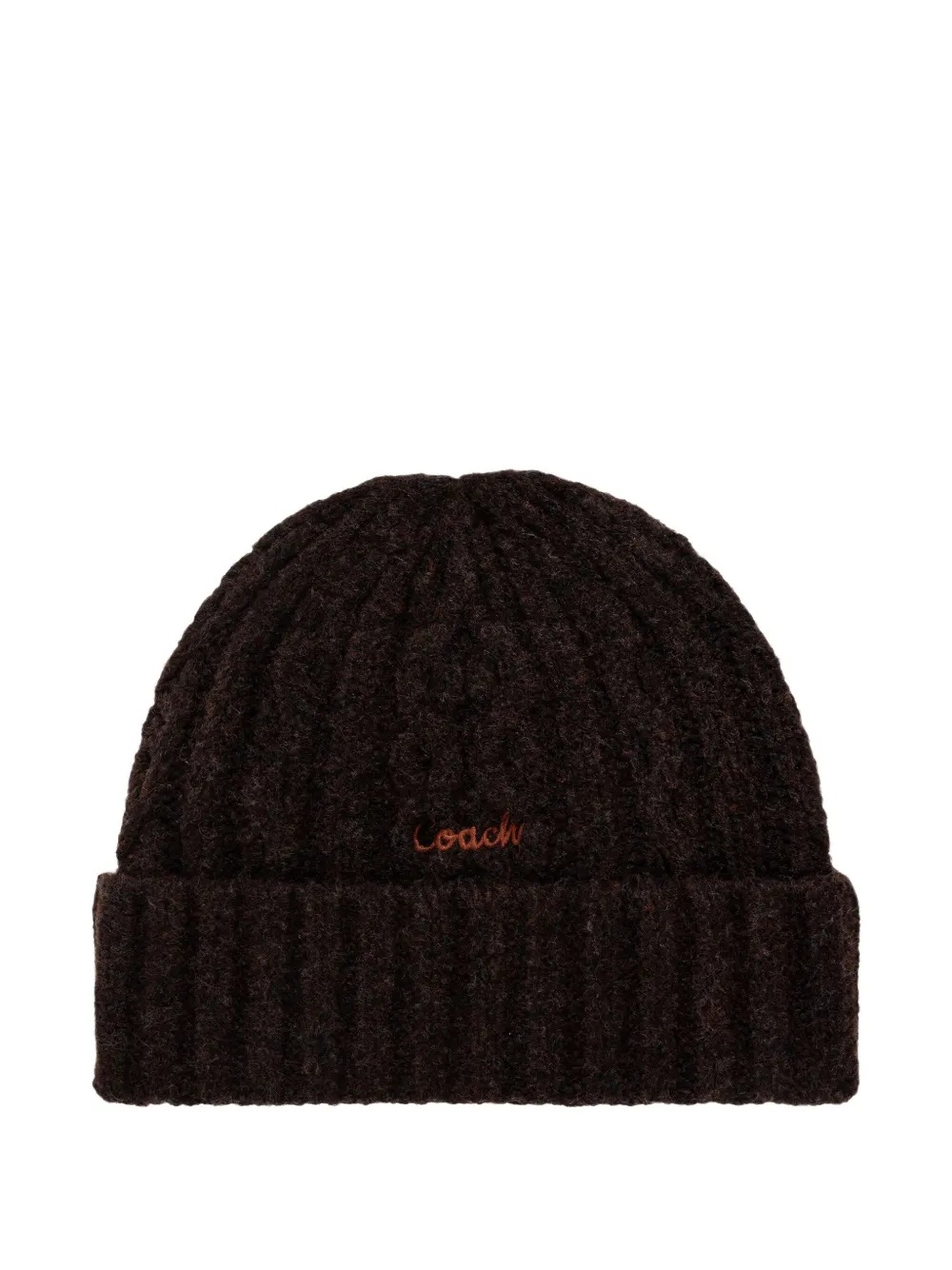 Coach ribbed beanie hat | Brown | Image 1