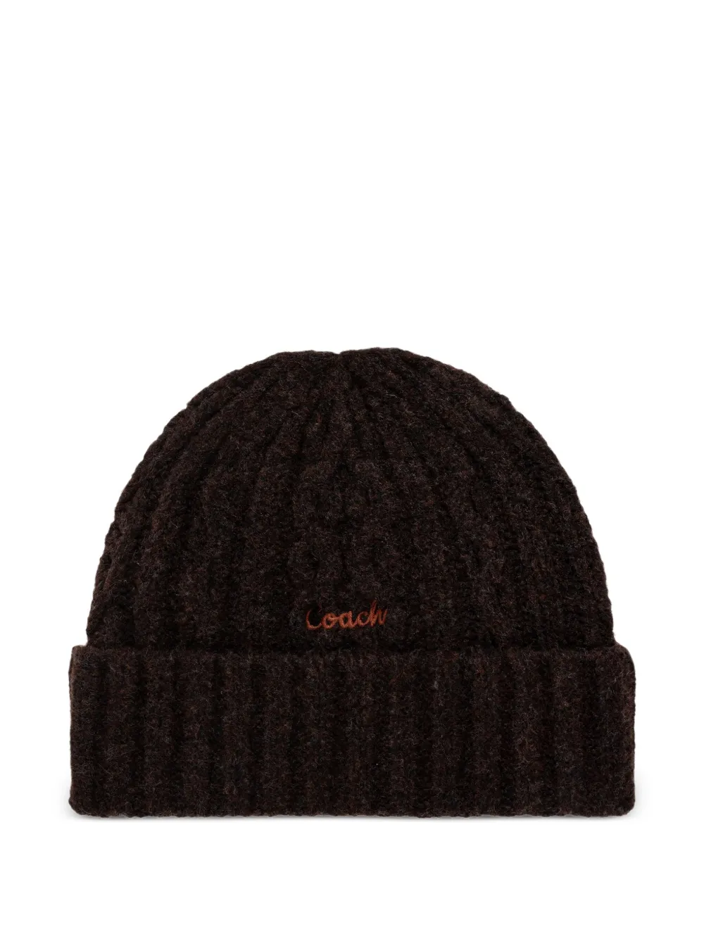 Coach ribbed beanie hat | Brown | Image 1