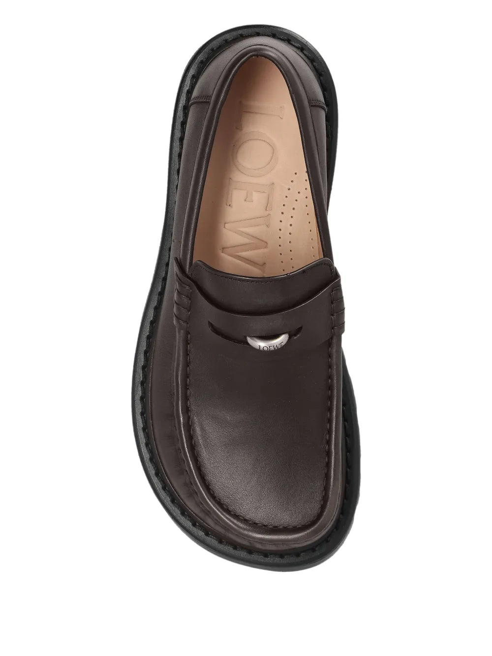 LOEWE 50 mm loafers met chunky zool Bruin