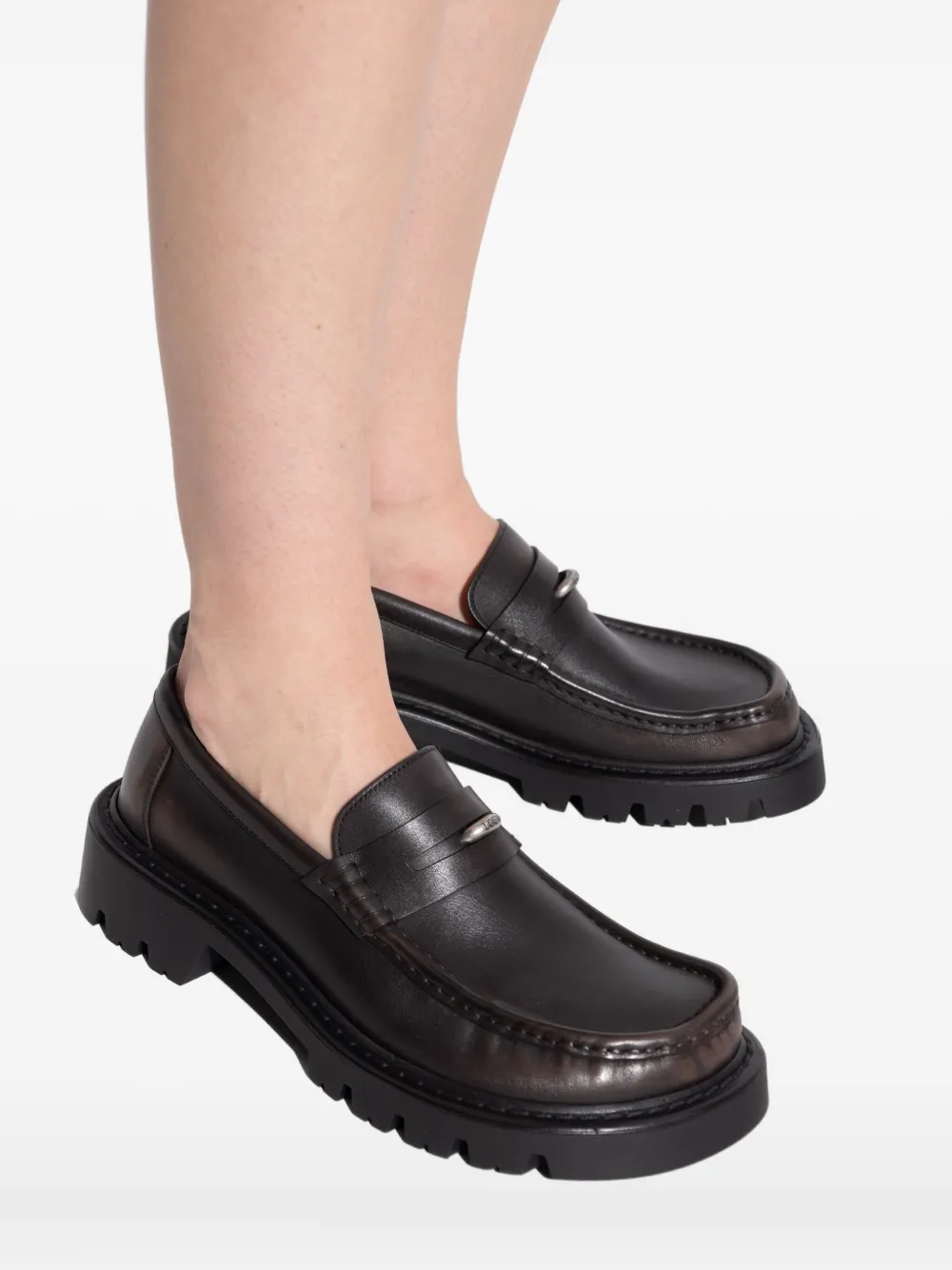 LOEWE 50 mm loafers met chunky zool Bruin