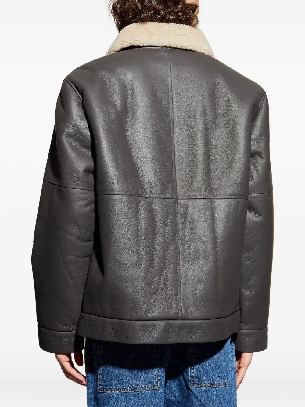 Maison Kitsuné Jack met lammy kraag Bruin