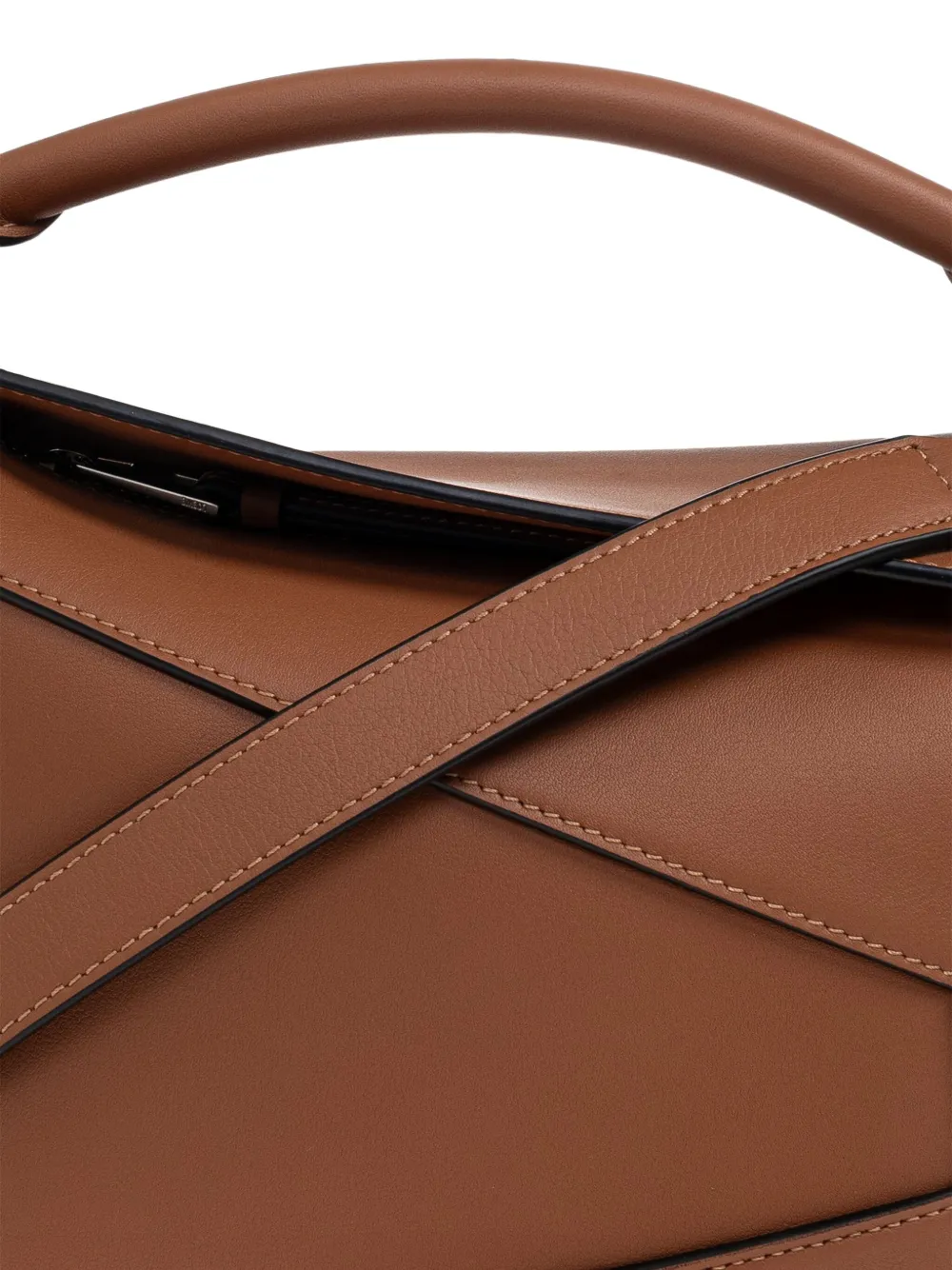 LOEWE Puzzle Edge kleine shopper met vlakken Bruin