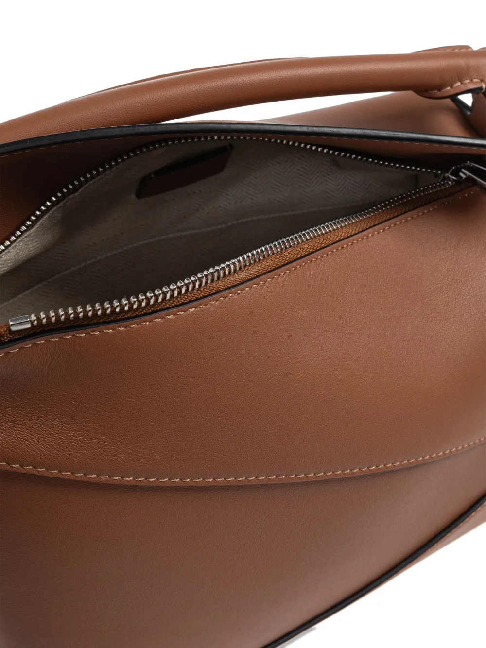 LOEWE Puzzle Edge kleine shopper met vlakken Bruin