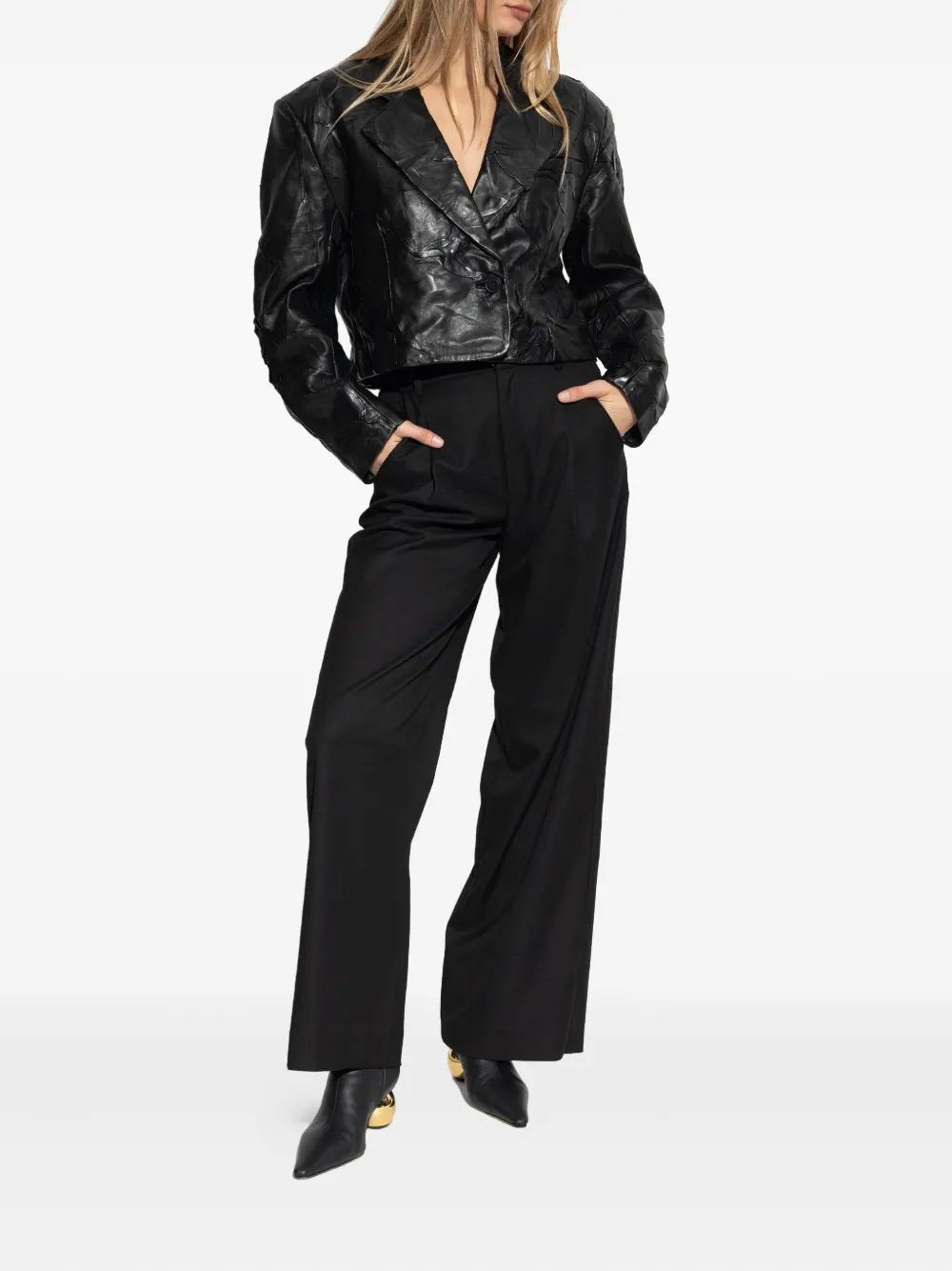 Gestuz Leather Jacket In Black