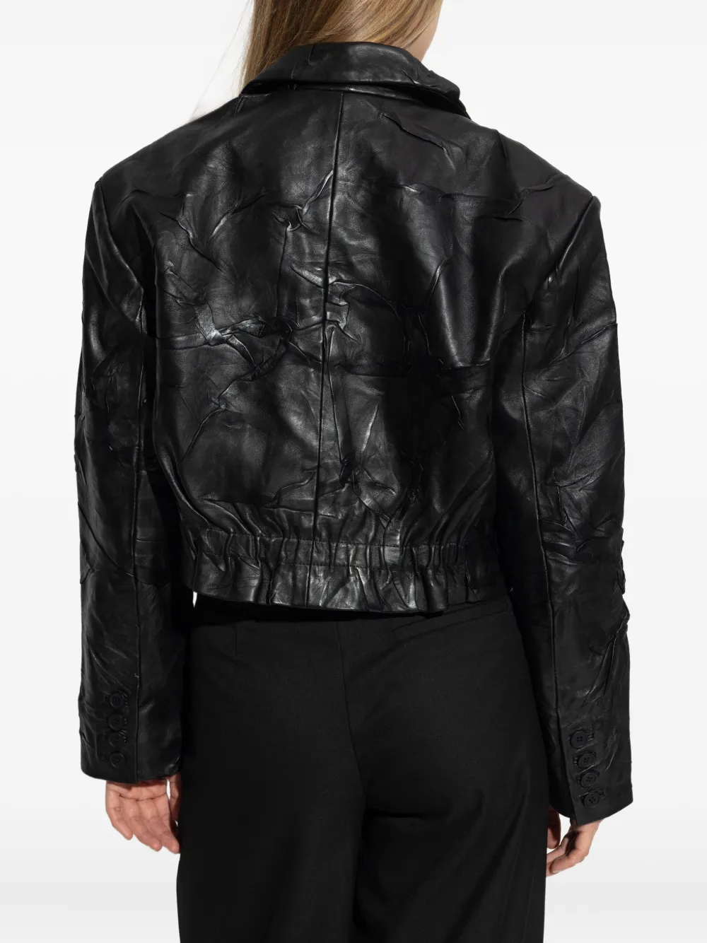 Gestuz Leather Jacket In Black