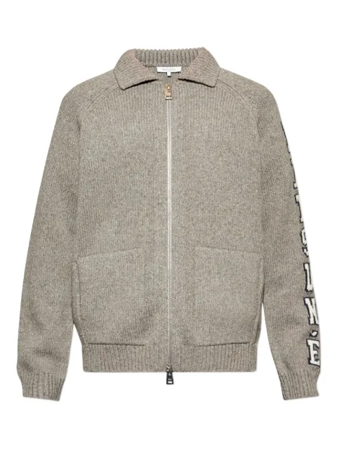 Maison Kitsuné zip lettering cardigan