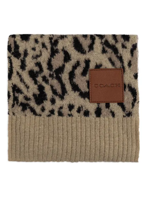 Coach animal-print logo-patch scarf