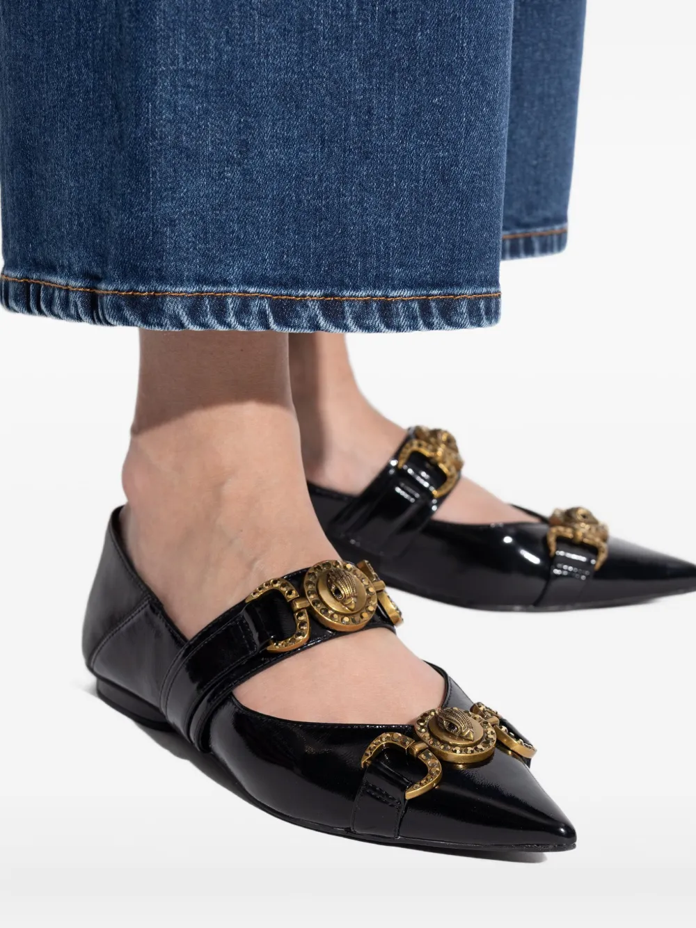 Kurt Geiger London Mansion leather ballet flats Zwart