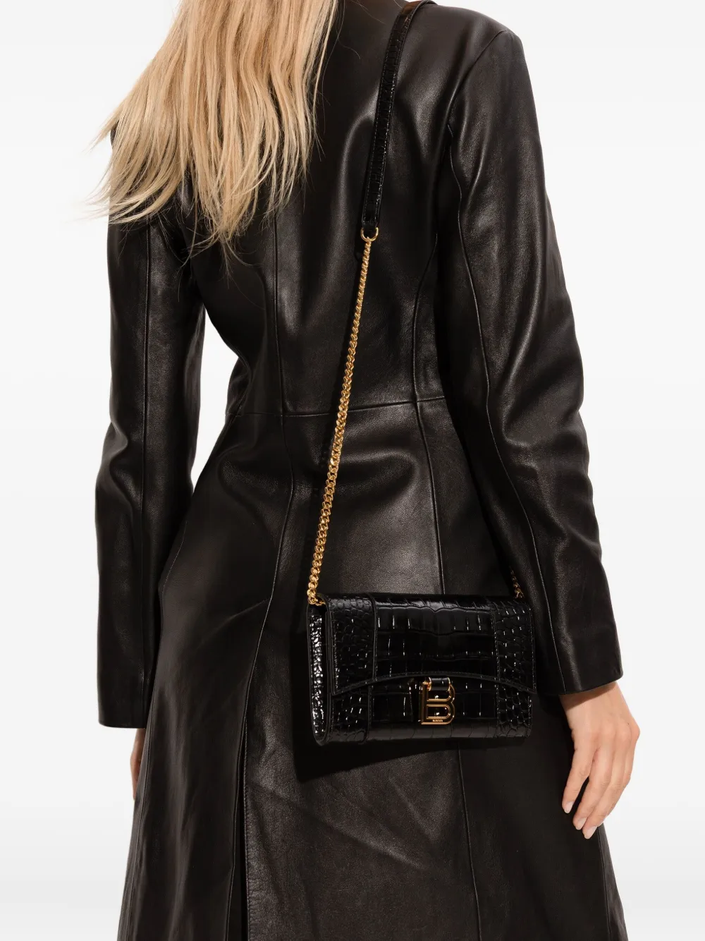 Balenciaga Hourglass handtas met kettinghengsel Zwart