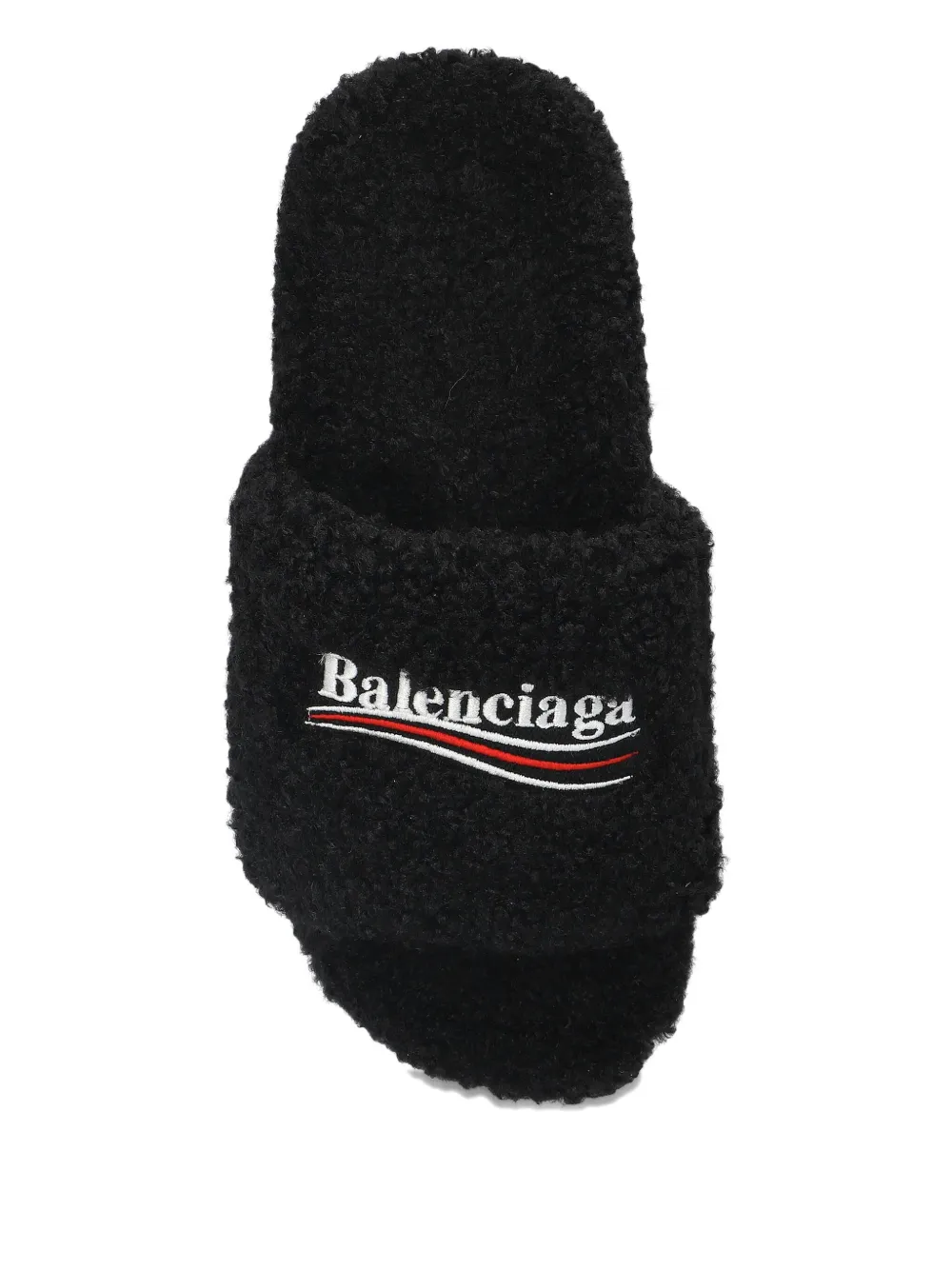 Balenciaga Slippers met geborduurd logo Zwart