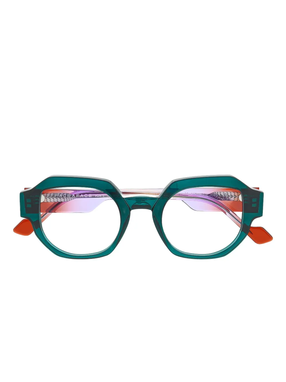 Face À Face Geometric-frame Glasses In Green