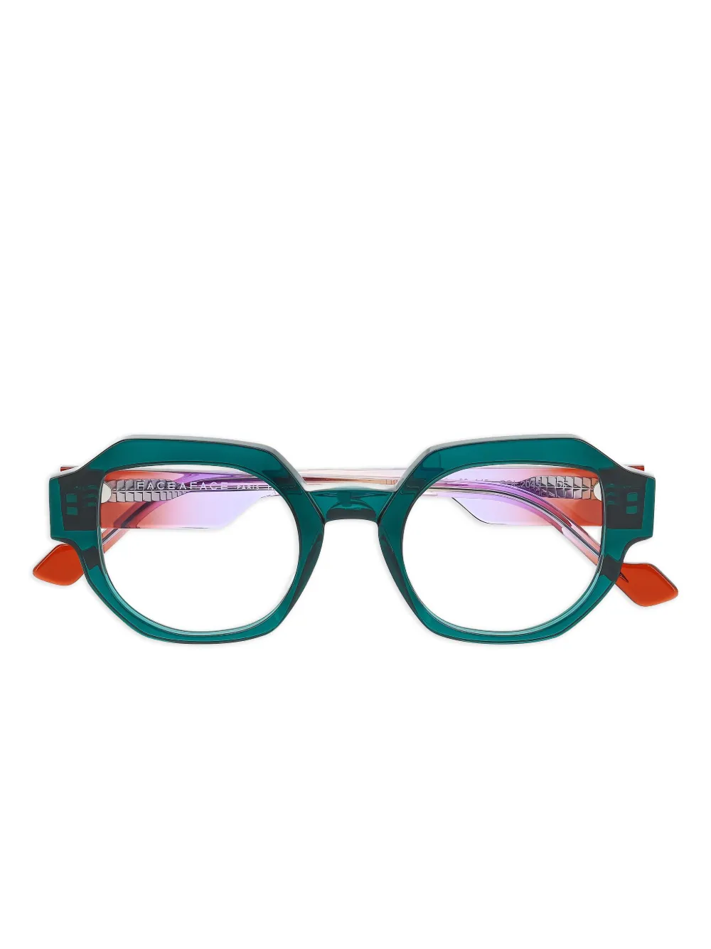 Face À Face geometric-frame glasses | Green | Image 1