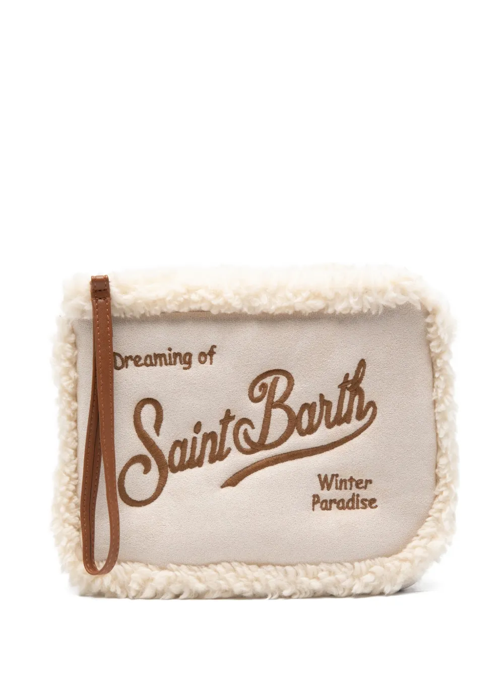 Mc2 Saint Barth Aline Textured Clutch Bag In Neutral