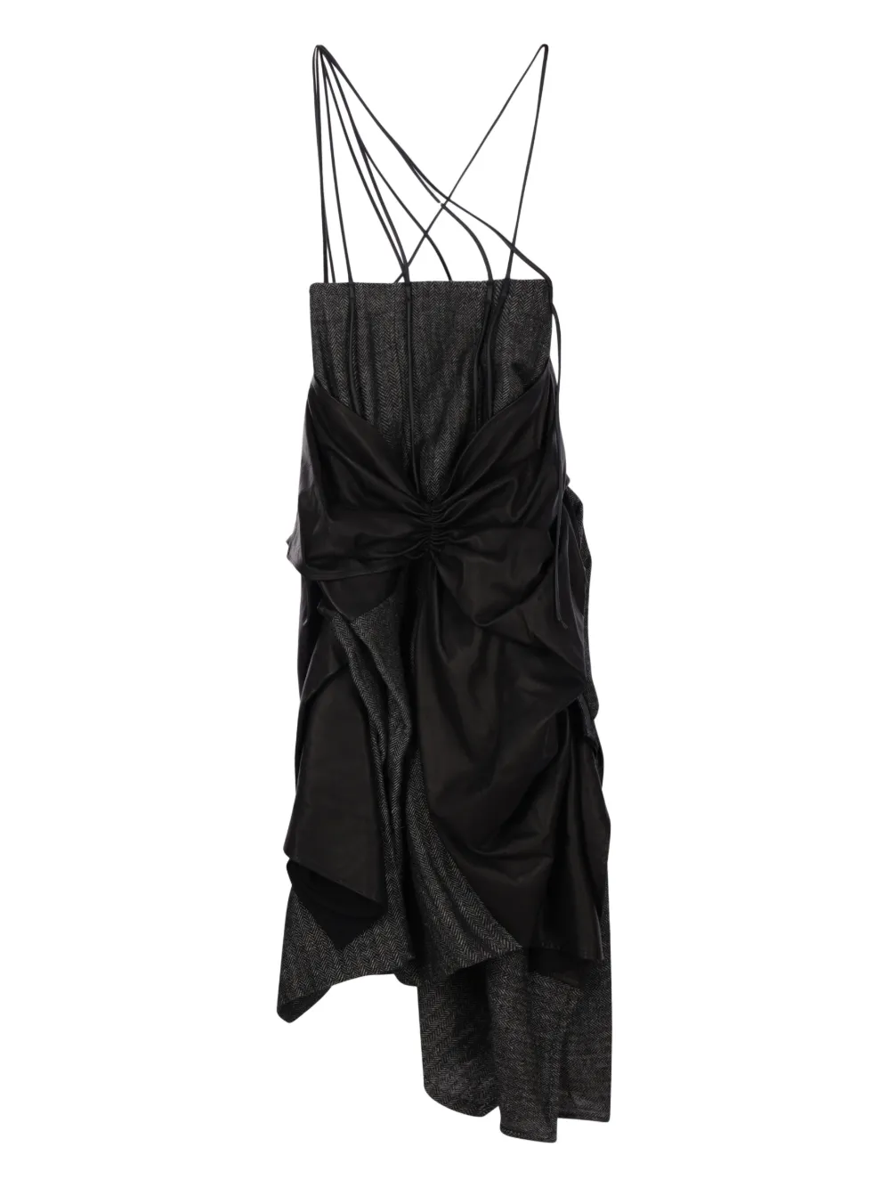 Yohji Yamamoto Ruched Midi Skirt In Black