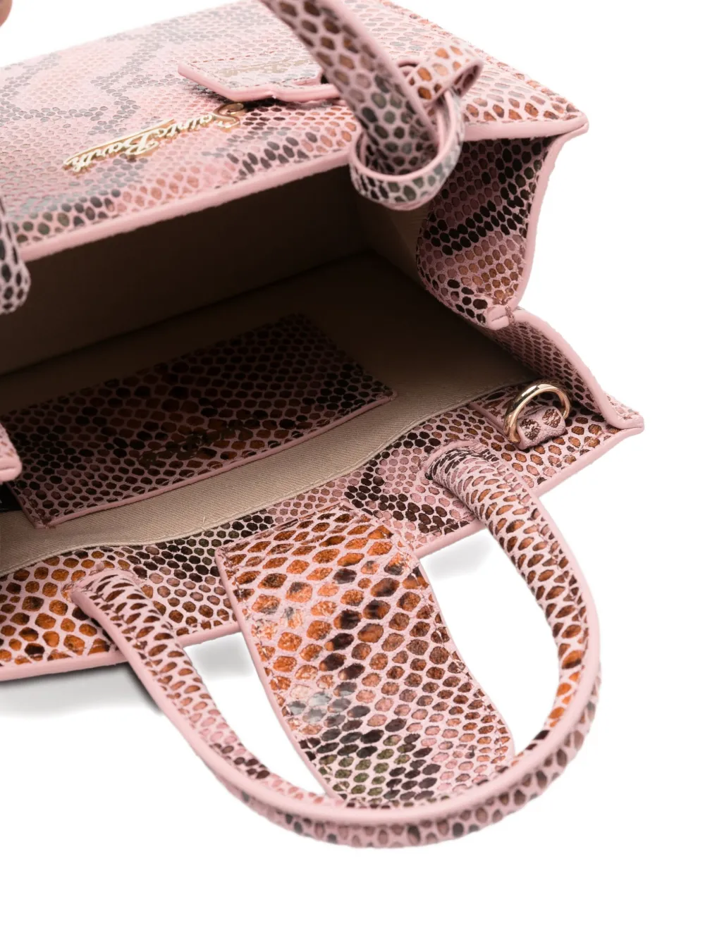 Mc2 Saint Barth Snakeskin Top Handle Tote Bag In Pink