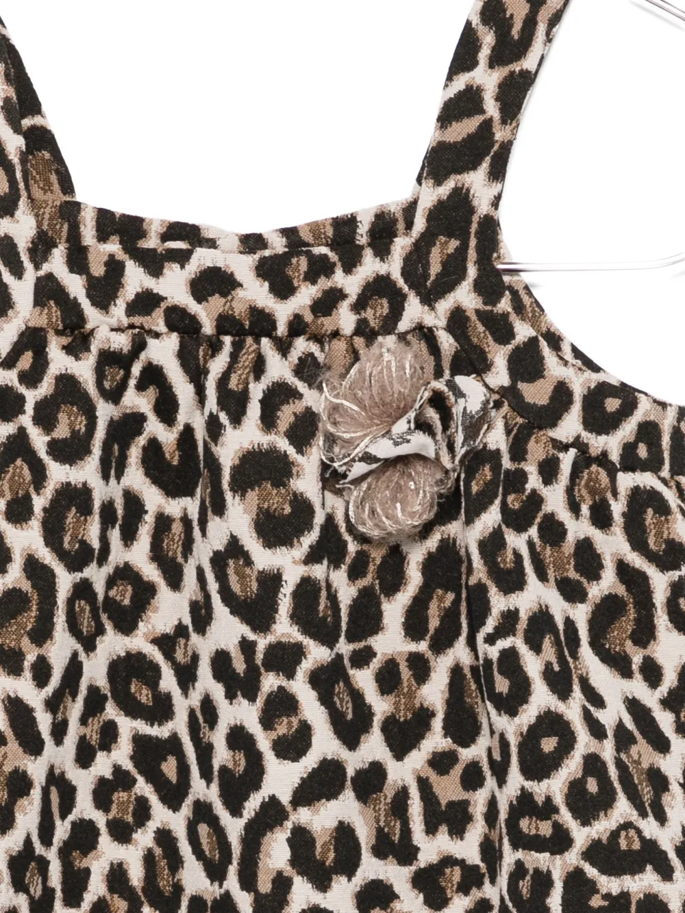 Lalalù Animal-print Appliqué Dress In Neutral