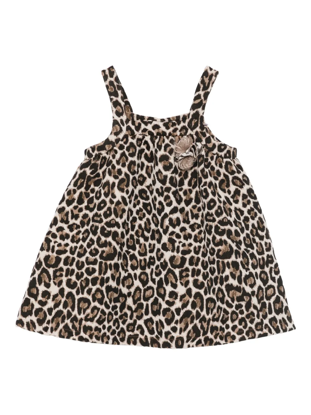 Lalalù Animal-print Appliqué Dress In Neutral