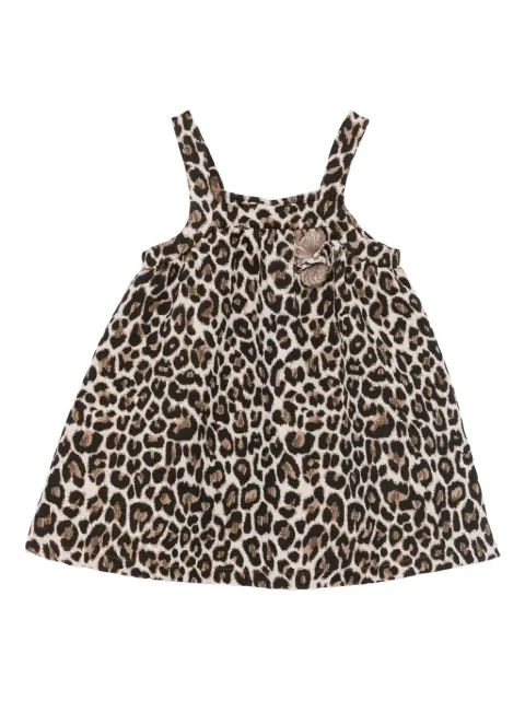 LALALU animal-print appliqué dress