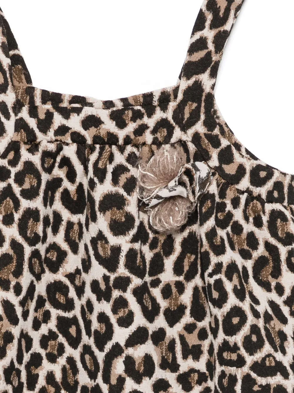 LALALU Jurk met dierenprint en applicatie Beige