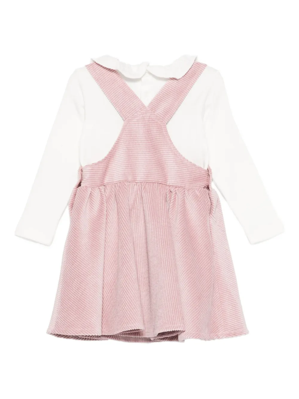 LALALU ruffled corduroy dress set - Roze