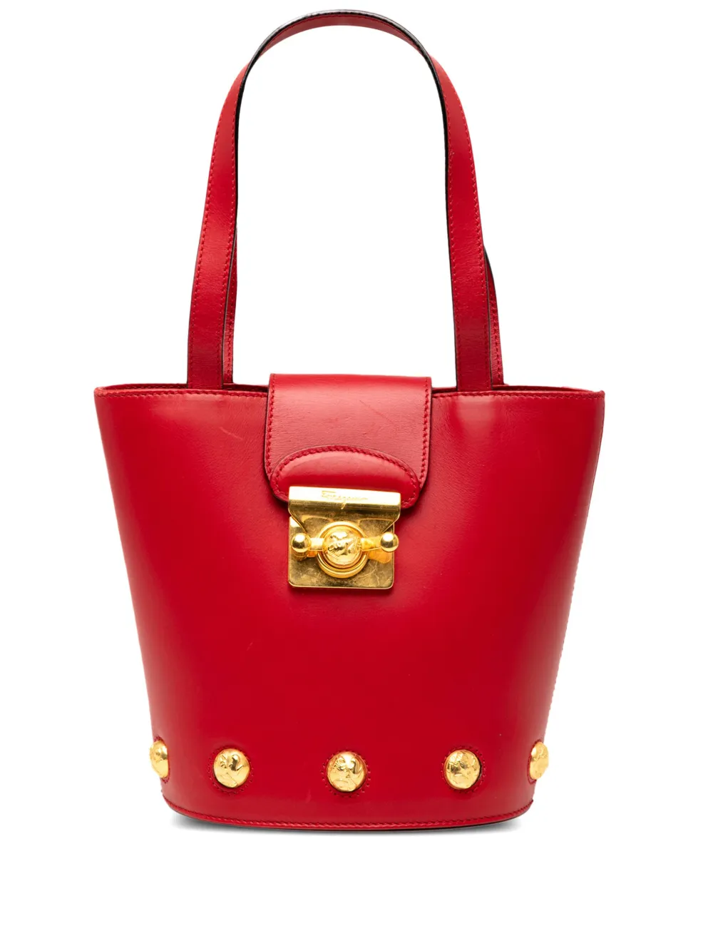 Ferragamo Pre-Owned 1990-2021 Leather Studded Top Handle handbag | Red | Image 1