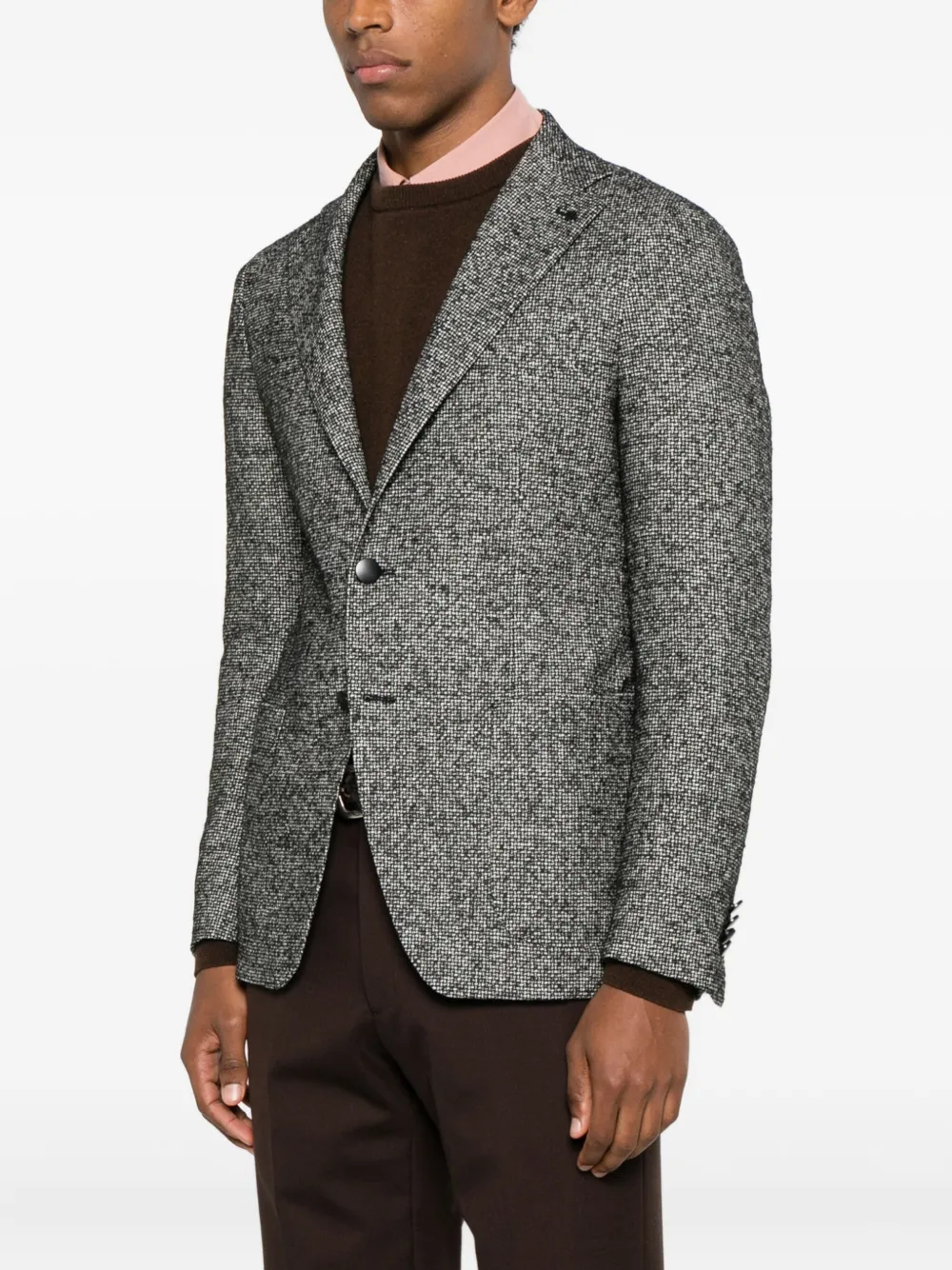 Tagliatore Geweven jack met knopen Grijs