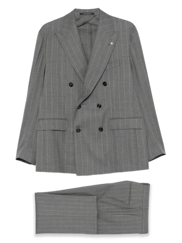 スーツ　TAGLIATORE Tagliatore ストライプ ダブルスーツ | グレー | FARFETCH JP