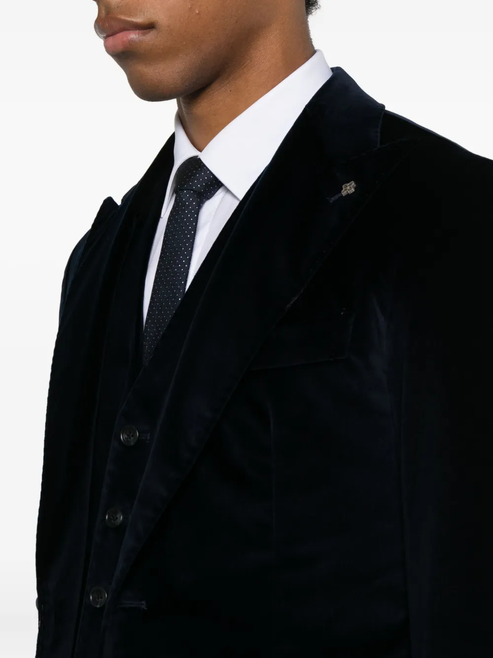 Tagliatore Fluwelen jack met knopen Blauw