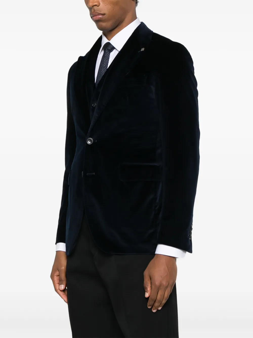 Tagliatore Fluwelen jack met knopen Blauw