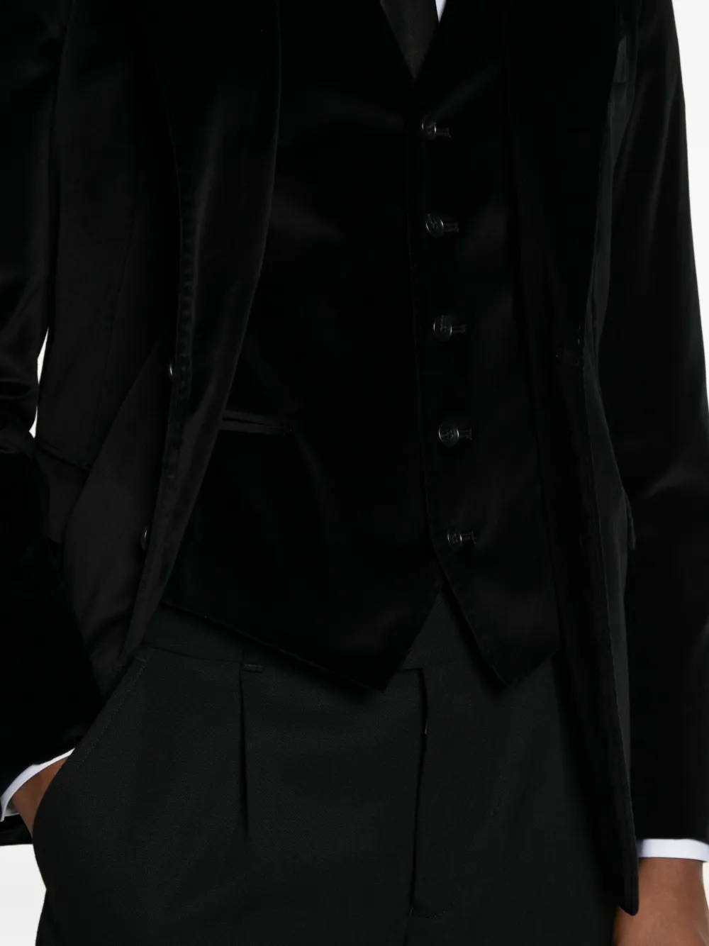 Tagliatore Brian Button Waistcoat In Black