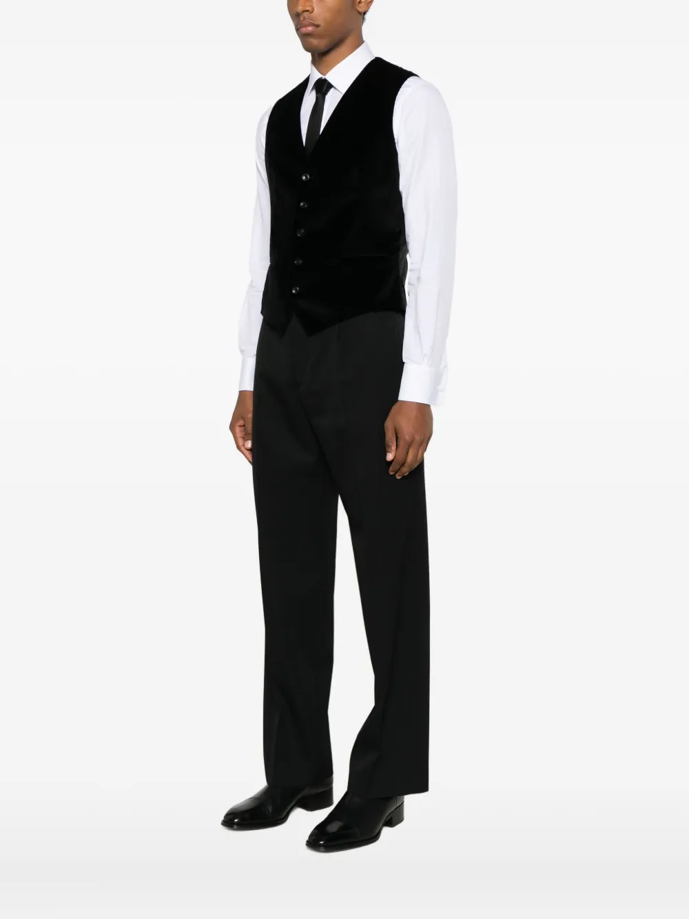 Tagliatore Brian Button Waistcoat In Black