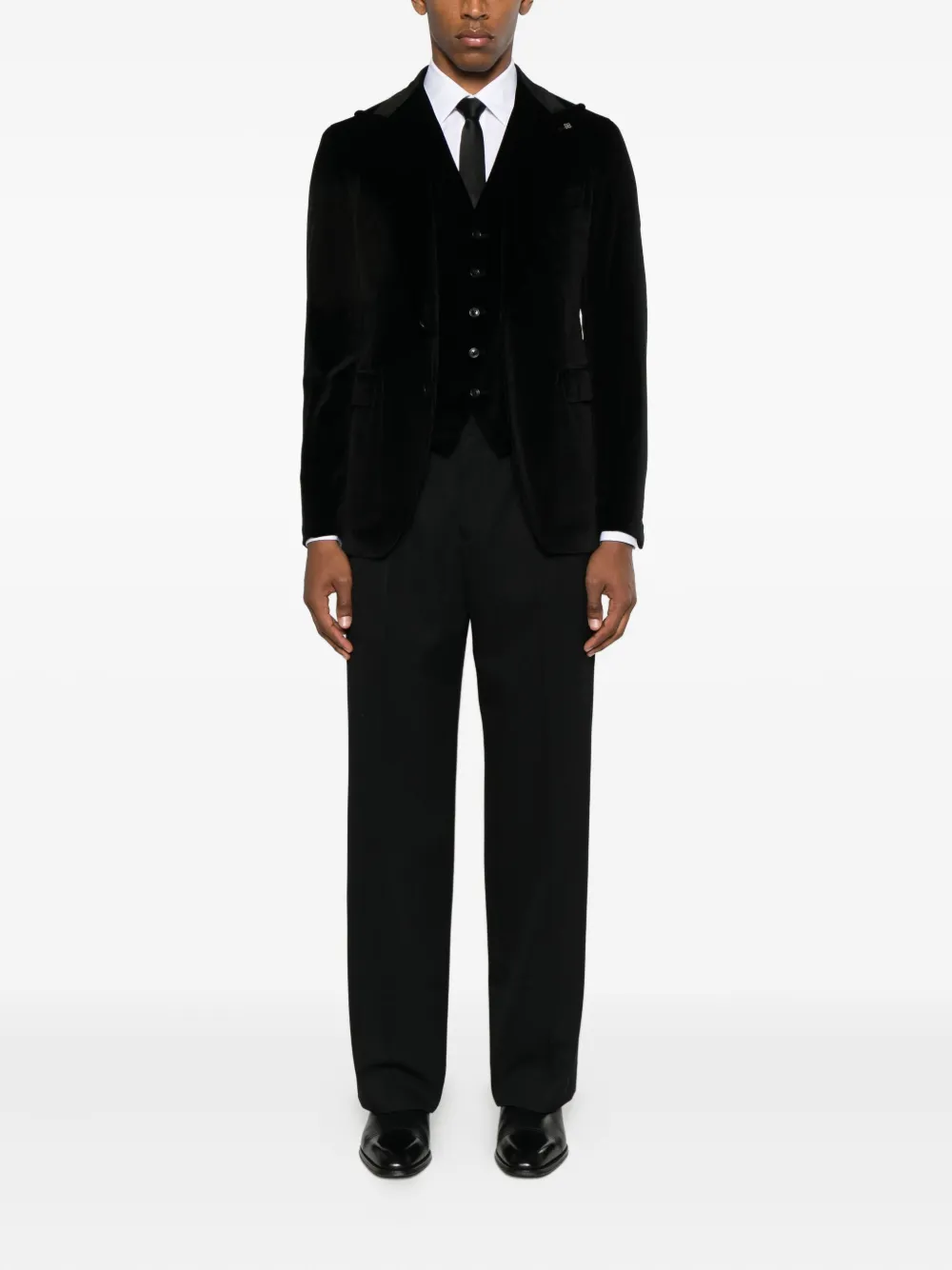 Tagliatore Brian Button Waistcoat In Black