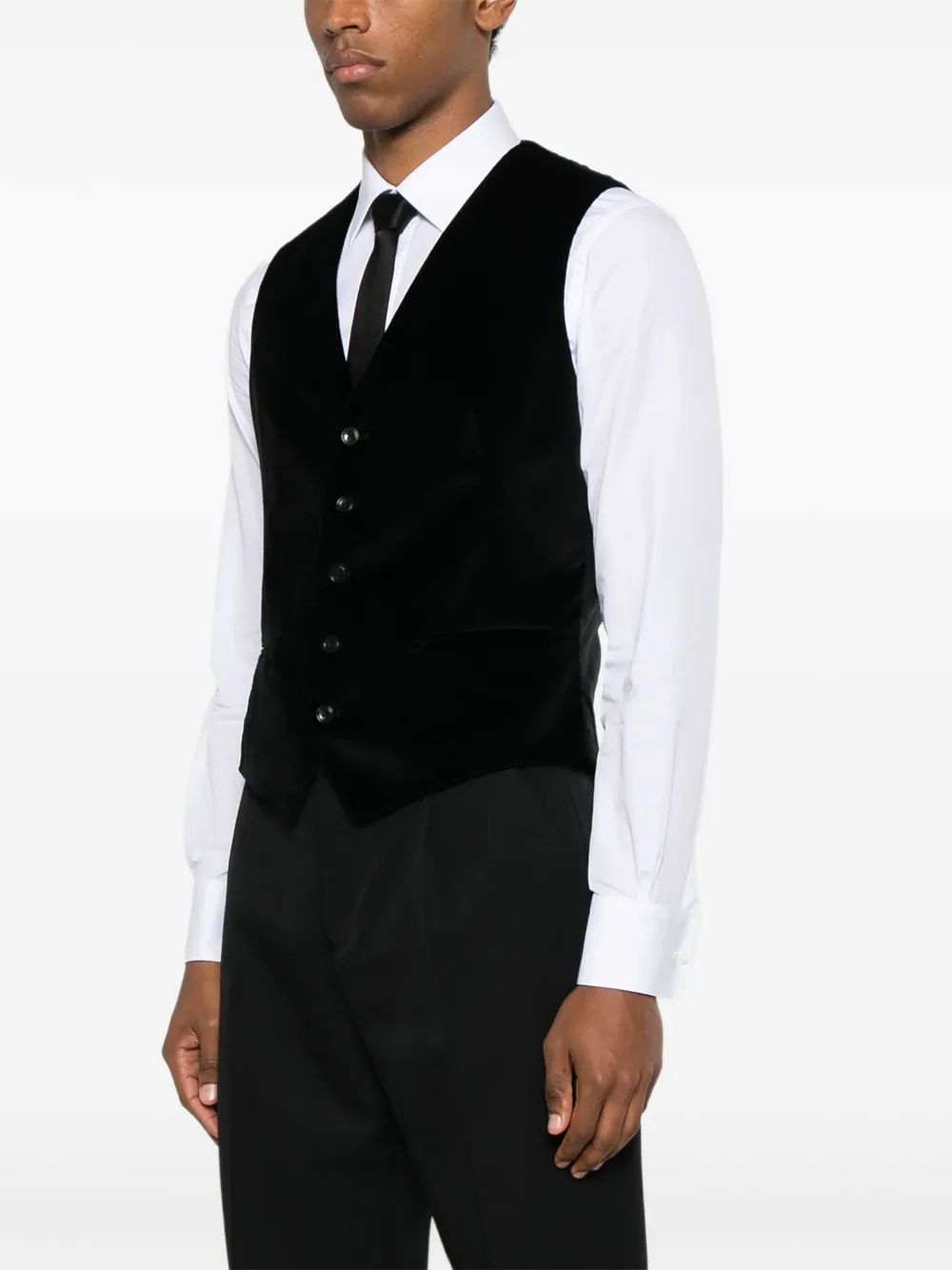 Tagliatore Brian gilet met knopen Zwart