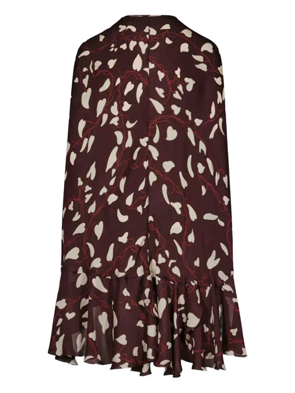 Johanna Ortiz Reinterpretation Heart Print Silk Maxi Dress In Brown