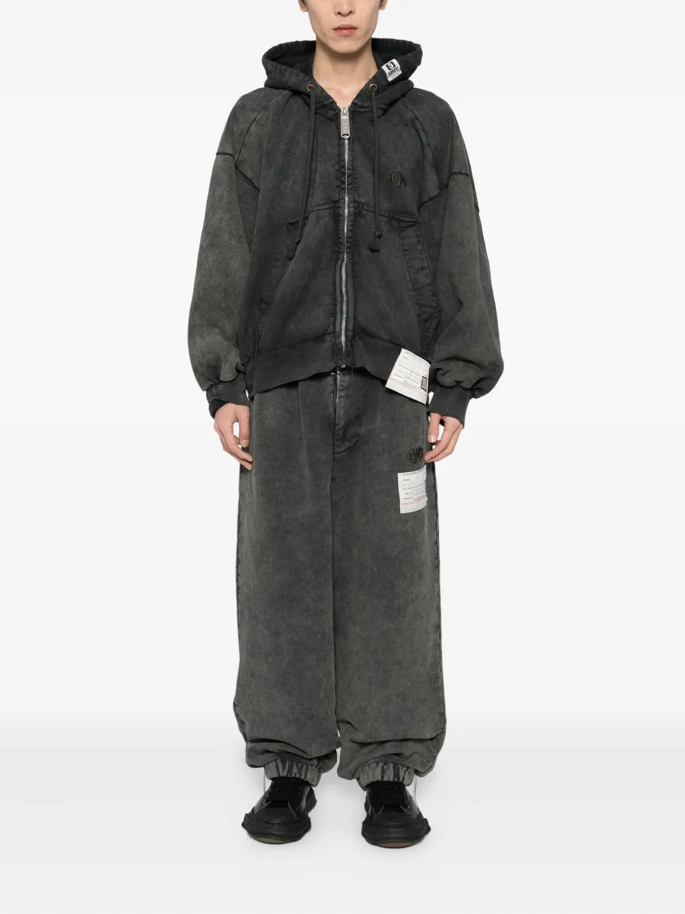 Maison MIHARA YASUHIRO Broek met logopatch - Grijs
