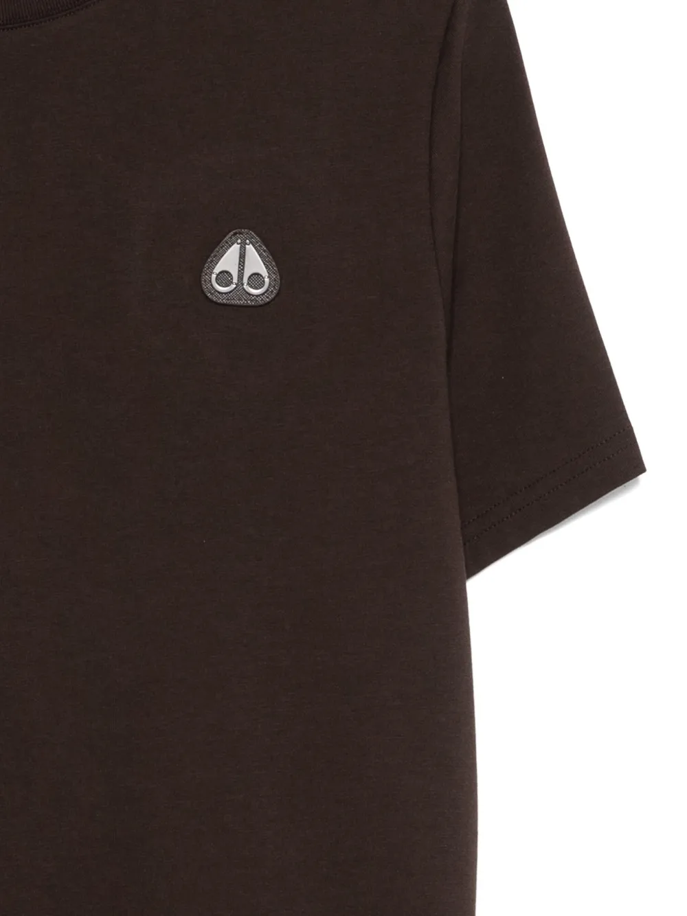 Moose Knuckles Logo-patch T-shirt In Brown