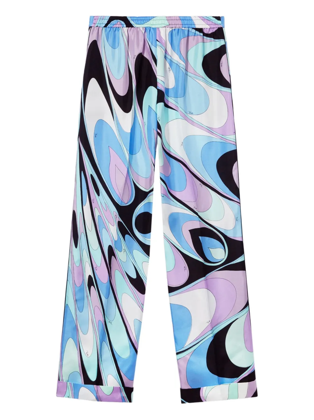 PUCCI Zijden twill broek met onde-print - Blauw