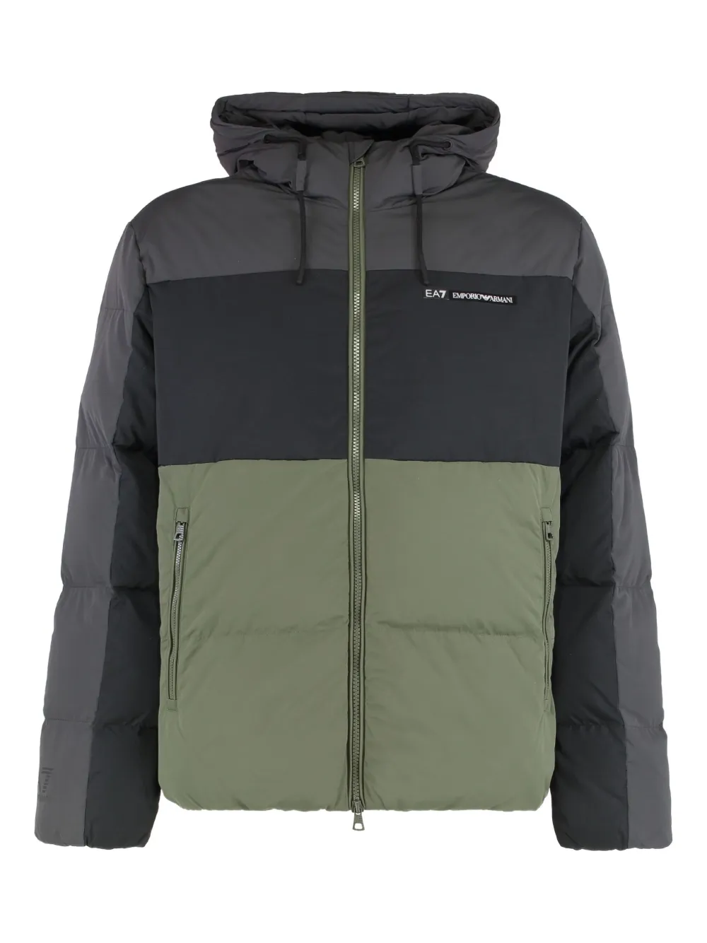 Ea7 Emporio Armani Puffer Jacket In Nylon In Green