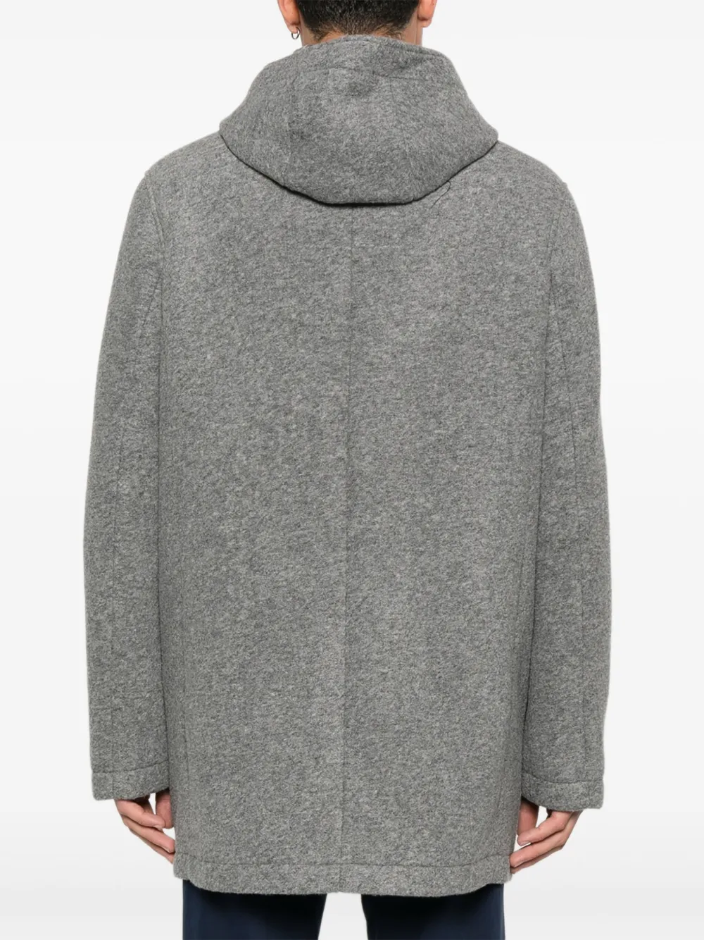 Manuel Ritz Wollen jas met capuchon Grijs