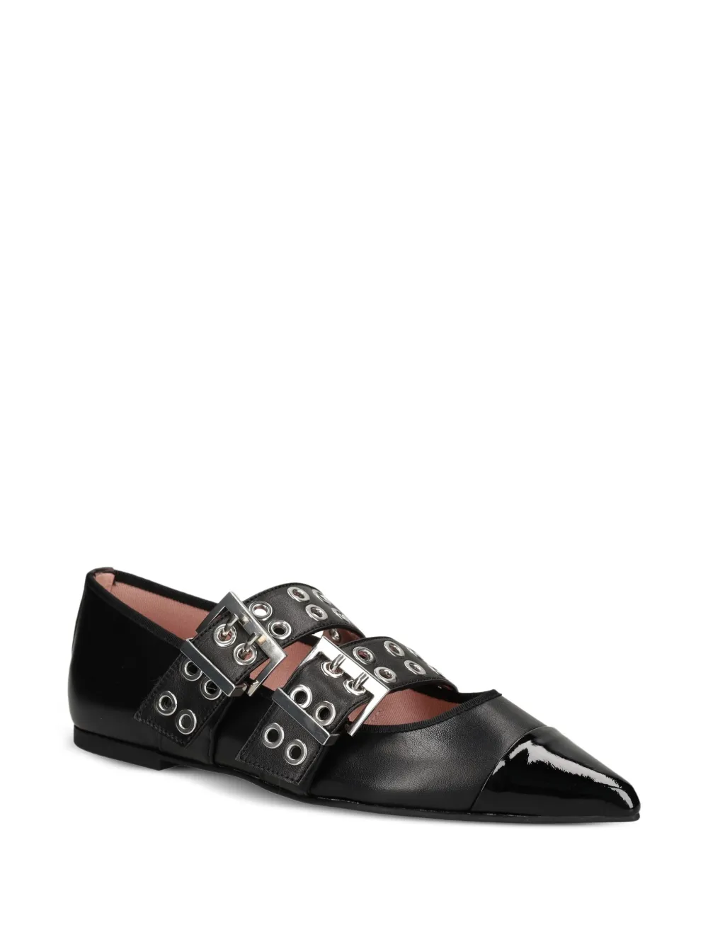Pretty Ballerinas Ballerina's met gesp en ringlets - Zwart