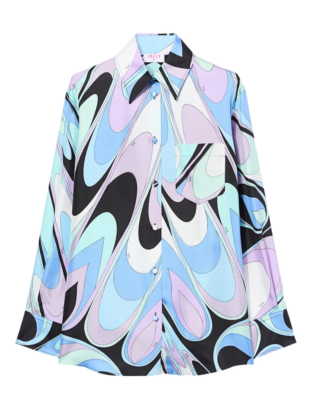 PUCCI camisa de seda con estampado Onde | azul | Image 1