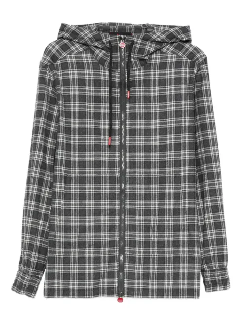 Kiton plaid hooded shirt